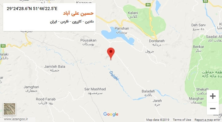 روستای حسین علی آباد بر روی نقشه