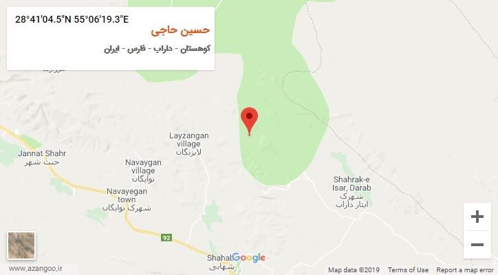 روستای حسین حاجی بر روی نقشه