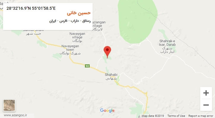 روستای حسین خانی بر روی نقشه