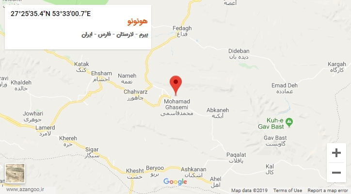 روستای هونونو بر روی نقشه