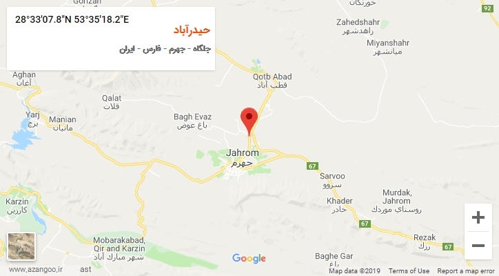 روستای حیدرآباد بر روی نقشه