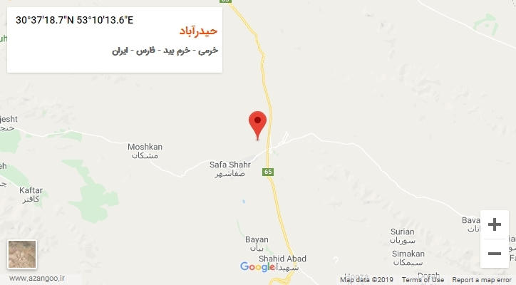 روستای حیدرآباد بر روی نقشه
