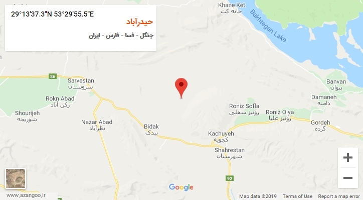 روستای حیدرآباد بر روی نقشه