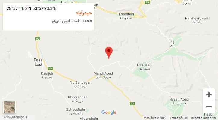 روستای حیدرآباد بر روی نقشه