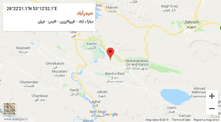 روستای حیدرآباد بر روی نقشه
