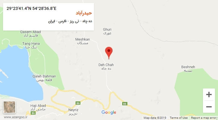 روستای حیدرآباد بر روی نقشه