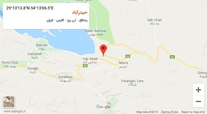 روستای حیدرآباد بر روی نقشه