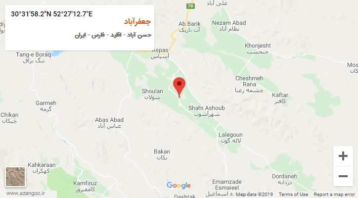روستای جعفرآباد بر روی نقشه