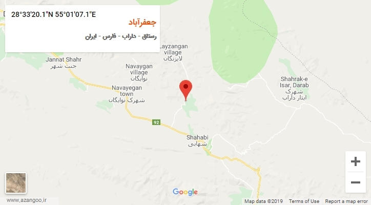 روستای جعفرآباد بر روی نقشه