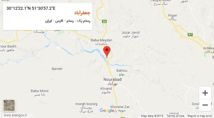 روستای جعفرآباد بر روی نقشه