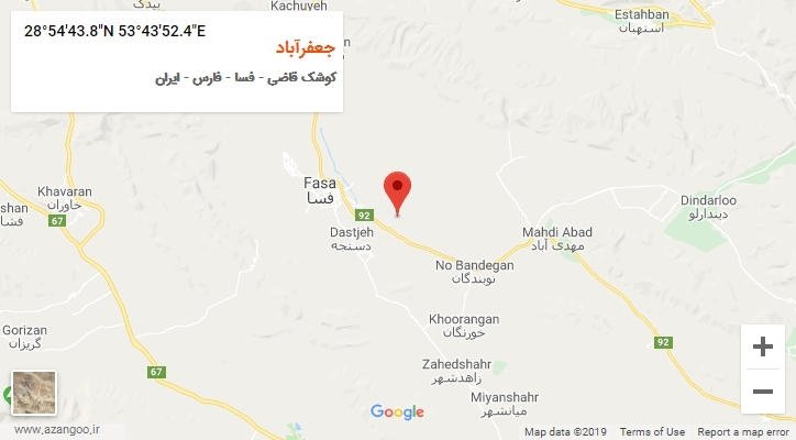 روستای جعفرآباد بر روی نقشه