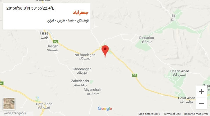 روستای جعفرآباد بر روی نقشه