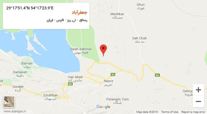 روستای جعفرآباد بر روی نقشه