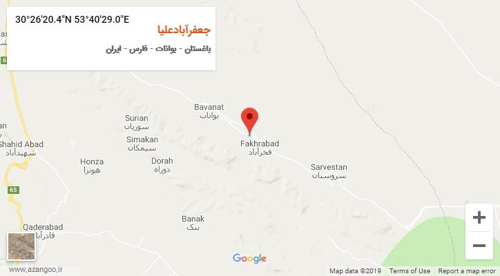 روستای جعفرآبادعلیا بر روی نقشه