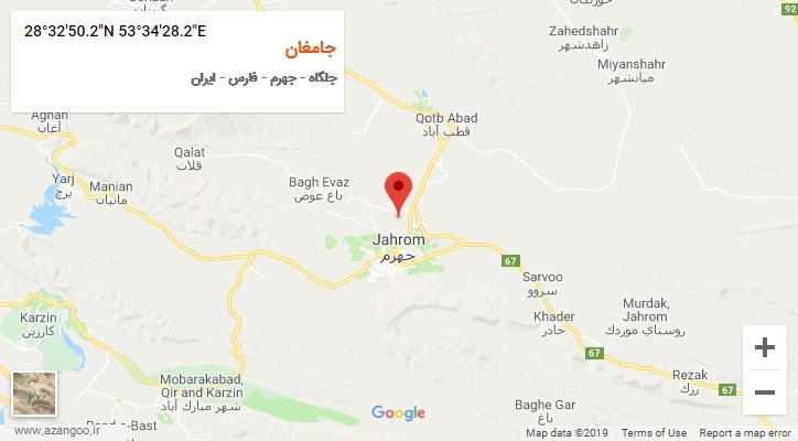 روستای جامغان بر روی نقشه