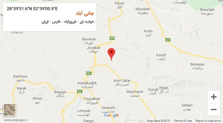 روستای جانی آباد بر روی نقشه