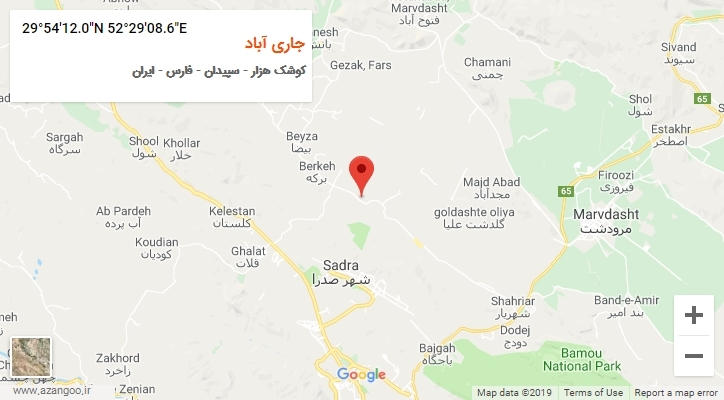 روستای جاری آباد بر روی نقشه