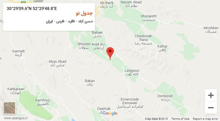 روستای جدول نو بر روی نقشه