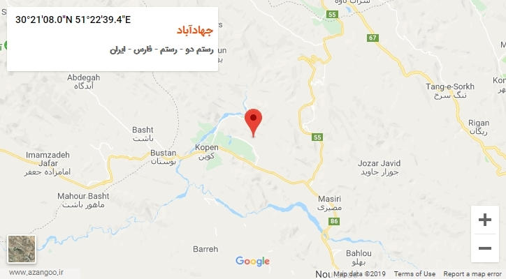 روستای جهادآباد بر روی نقشه