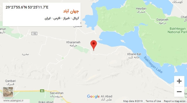 روستای جهان آباد بر روی نقشه
