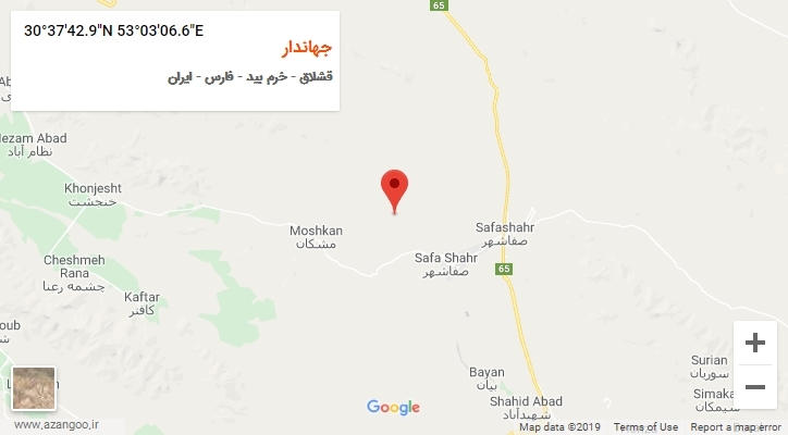 روستای جهاندار بر روی نقشه