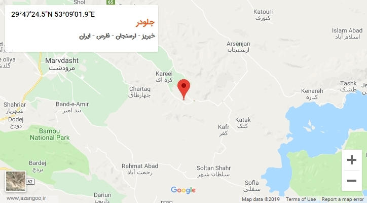 روستای جلودر بر روی نقشه