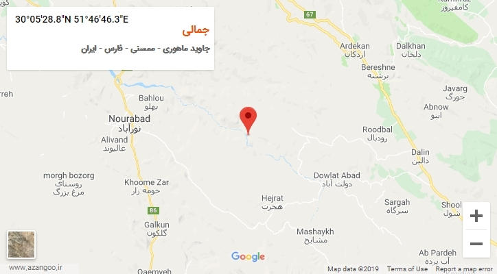 روستای جمالی بر روی نقشه