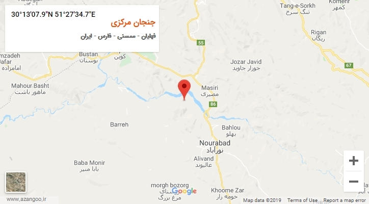 روستای جنجان مرکزی بر روی نقشه