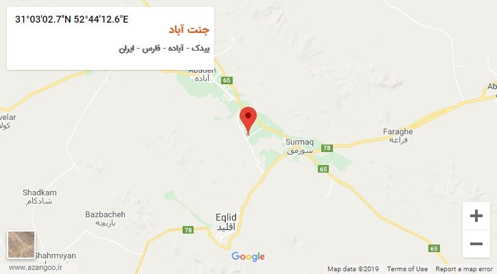 روستای جنت آباد بر روی نقشه