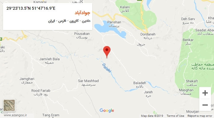 روستای جوادآباد بر روی نقشه
