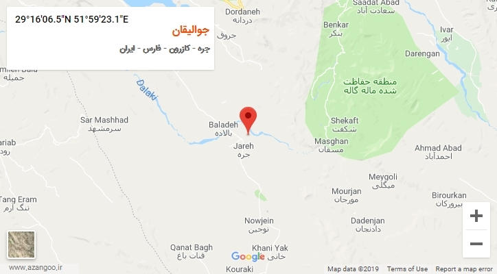 روستای جوالیقان بر روی نقشه