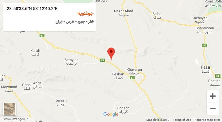 روستای جوغنویه بر روی نقشه