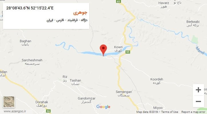 روستای جوهری بر روی نقشه