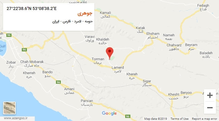 روستای جوهری بر روی نقشه