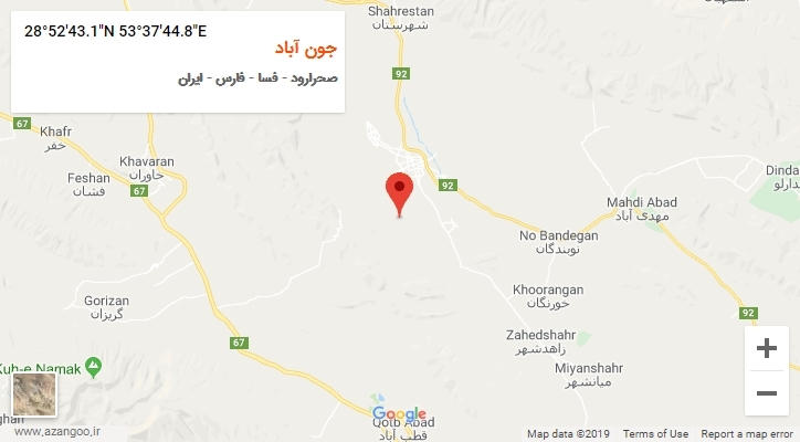روستای جون آباد بر روی نقشه