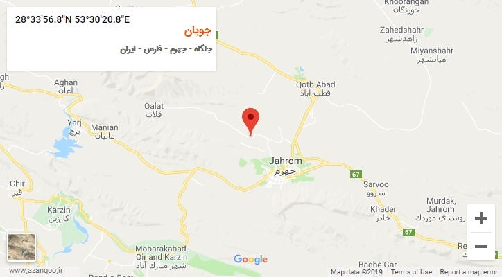 روستای جویان بر روی نقشه