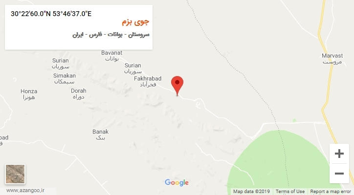روستای جوی بزم بر روی نقشه