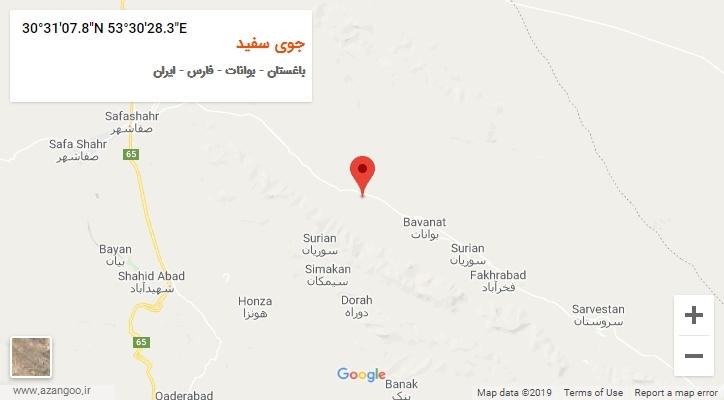 روستای جوی سفید بر روی نقشه