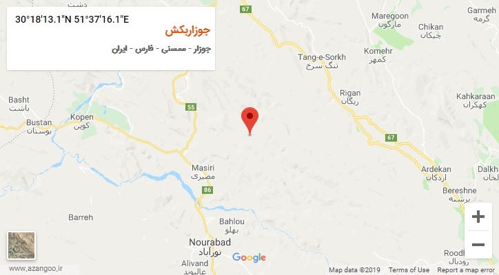 روستای جوزاربکش بر روی نقشه