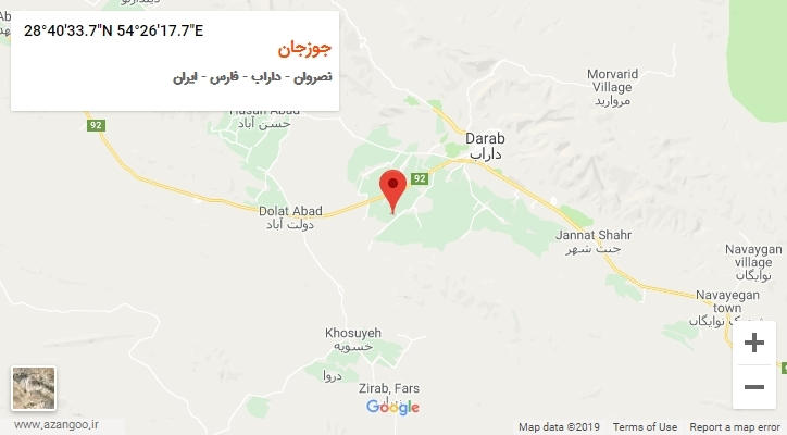 روستای جوزجان بر روی نقشه