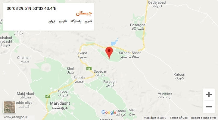 روستای جیسقان بر روی نقشه