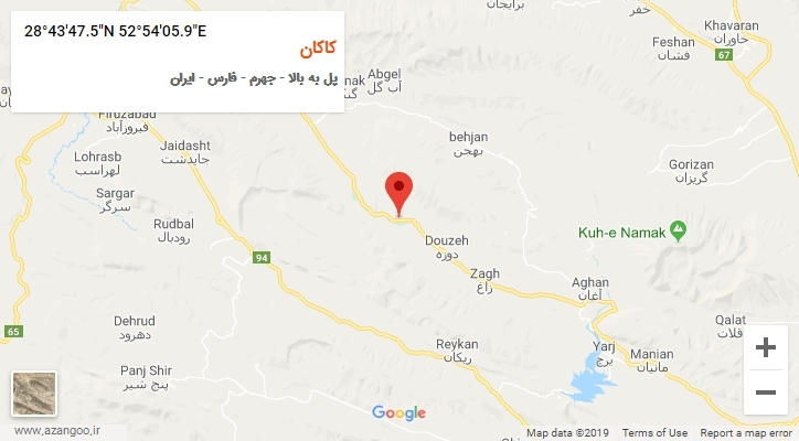 روستای کاکان بر روی نقشه