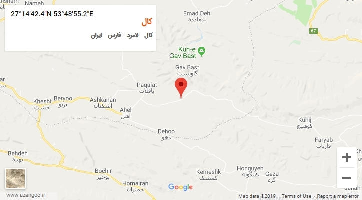 روستای کال بر روی نقشه
