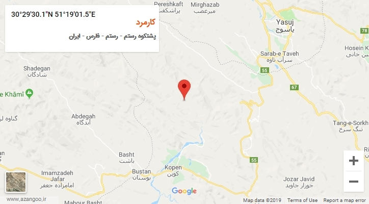 روستای کارمرد بر روی نقشه