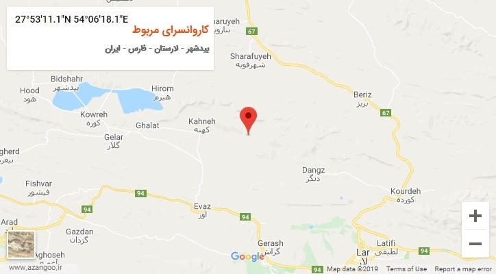 روستای کاروانسرای مربوط بر روی نقشه