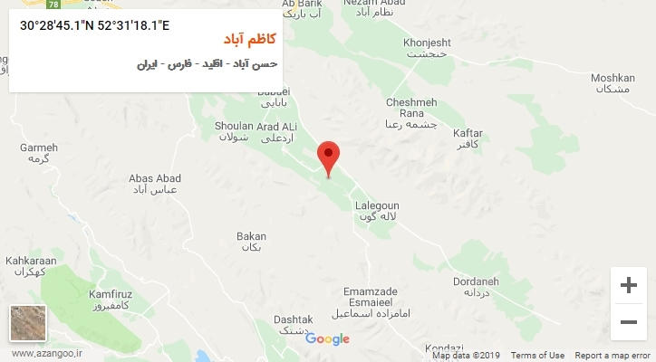 روستای کاظم آباد بر روی نقشه
