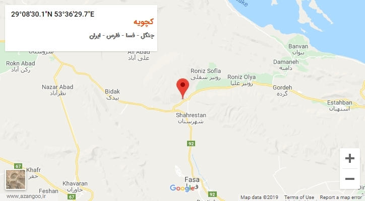 روستای کچویه بر روی نقشه