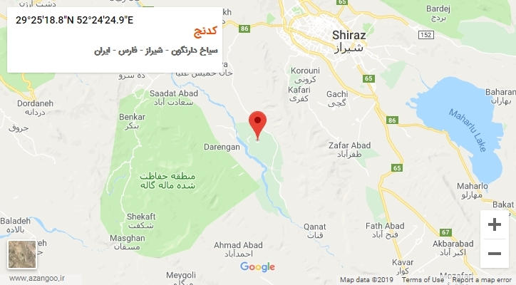 روستای کدنج بر روی نقشه