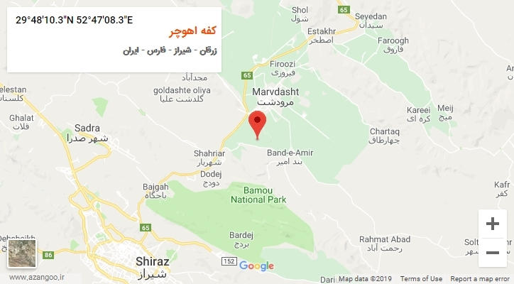 روستای کفه اهوچر بر روی نقشه