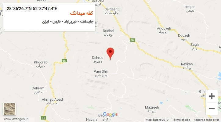 روستای کفه میدانک بر روی نقشه